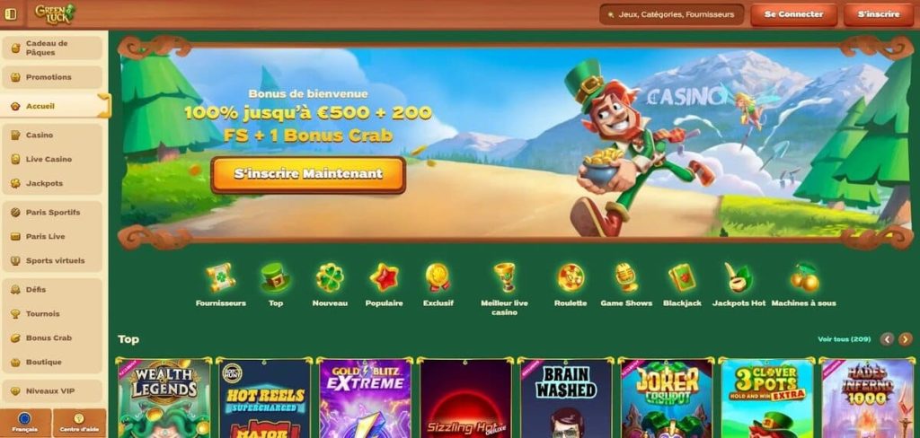Green Luck Casino accueil