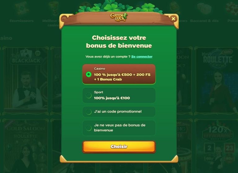 Green Luck Casino bonus
